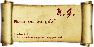 Moharos Gergő névjegykártya
